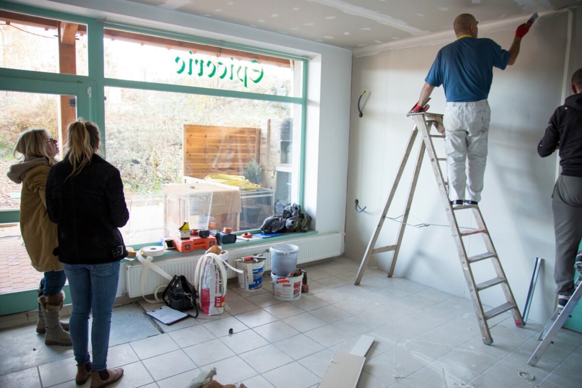 diso design chantier de rénovation épicerie fine