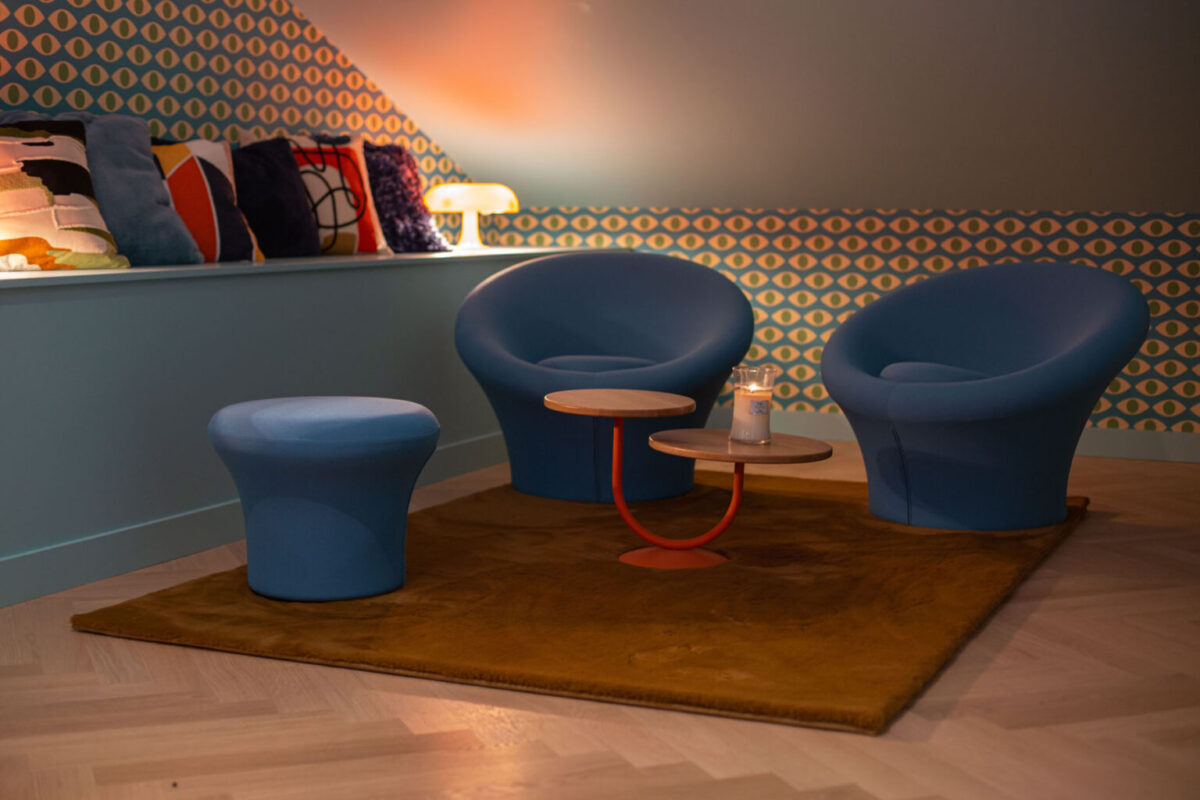 Projet de diso design, espace privé seventies du Matilda