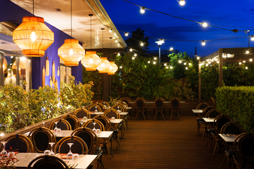 décoration terrasse restaurant La tonnelle par diso design