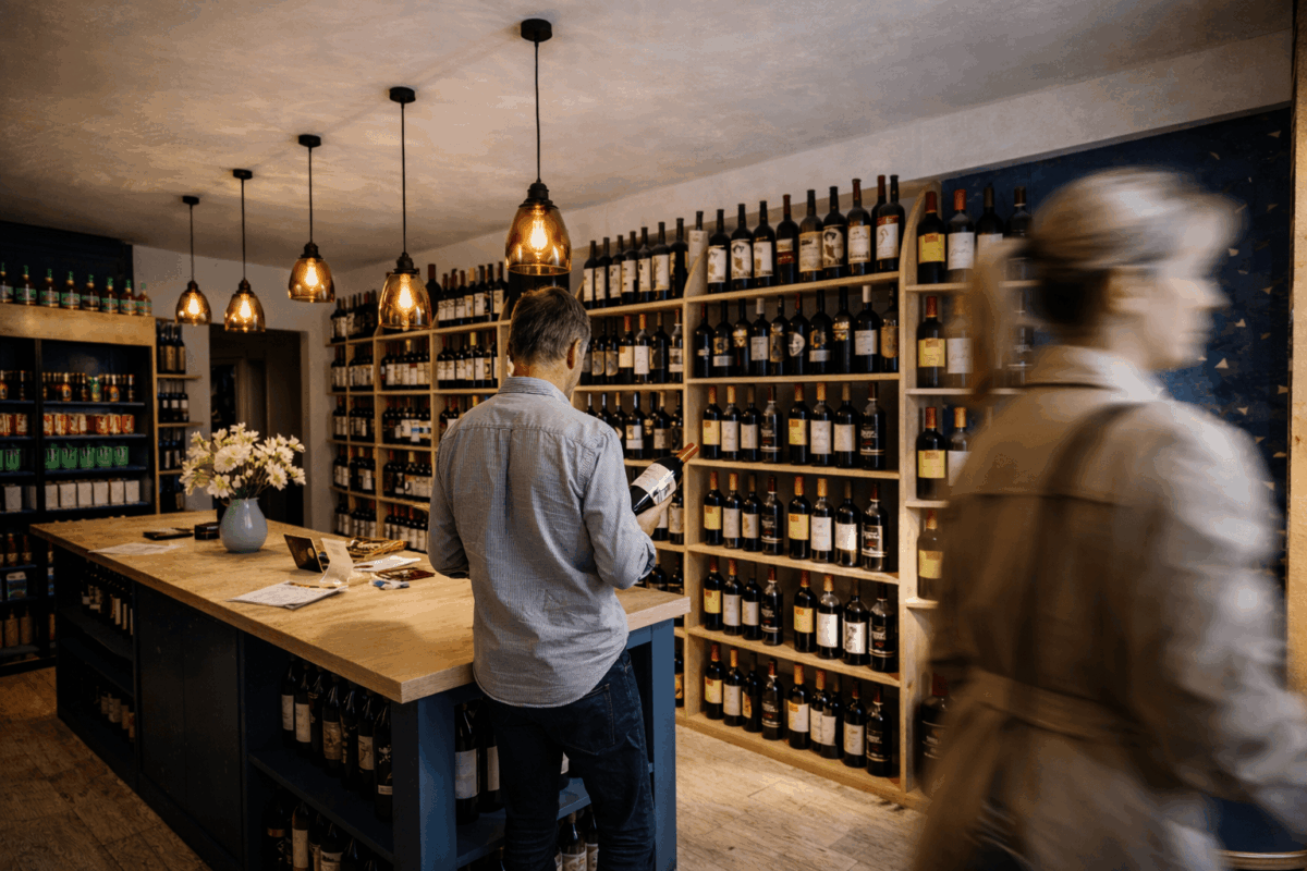 3D d'un caviste projet d'agencement de diso design