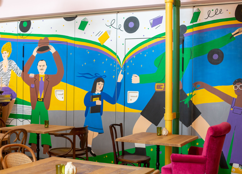 Fresque du matilda, par Caroline laguerre. Projet décoration diso design