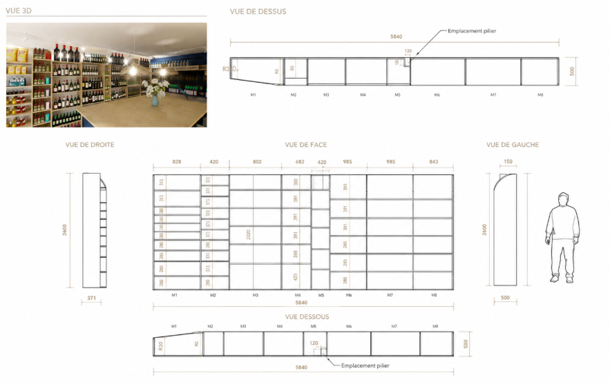 Plan agencement caviste a boire etc par diso design