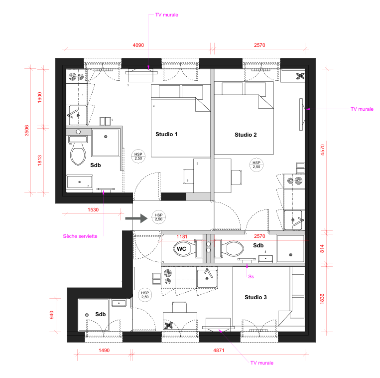 plan d'aménagement studio diso design paris