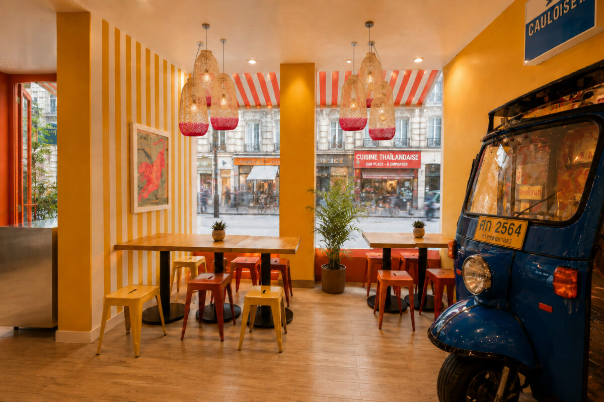 Décoration immersive de restaurant par diso design_zaap thaï à Lyon
